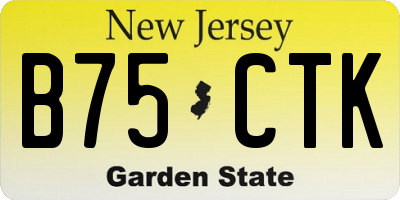 NJ license plate B75CTK