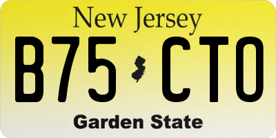 NJ license plate B75CTO
