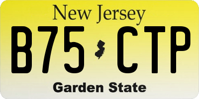NJ license plate B75CTP