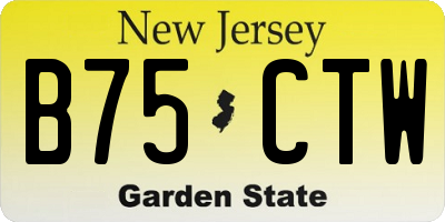 NJ license plate B75CTW