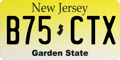 NJ license plate B75CTX