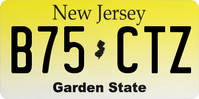 NJ license plate B75CTZ