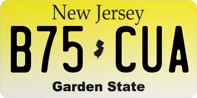 NJ license plate B75CUA