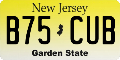 NJ license plate B75CUB