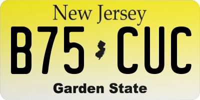 NJ license plate B75CUC