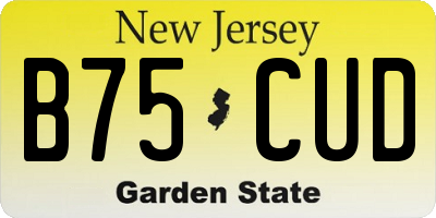 NJ license plate B75CUD
