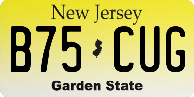 NJ license plate B75CUG