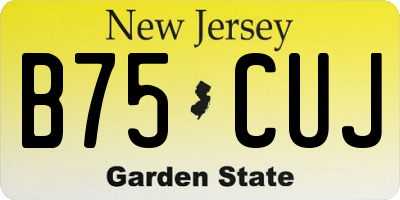 NJ license plate B75CUJ