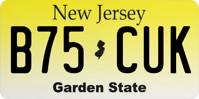 NJ license plate B75CUK