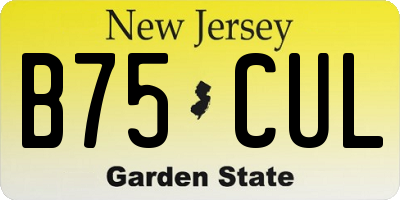 NJ license plate B75CUL