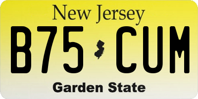 NJ license plate B75CUM