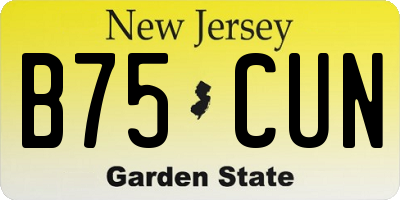 NJ license plate B75CUN