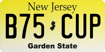 NJ license plate B75CUP