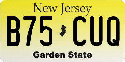 NJ license plate B75CUQ