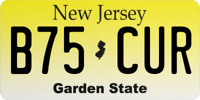 NJ license plate B75CUR