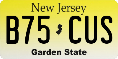 NJ license plate B75CUS