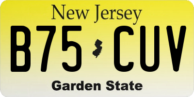 NJ license plate B75CUV