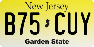 NJ license plate B75CUY