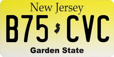 NJ license plate B75CVC
