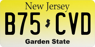 NJ license plate B75CVD
