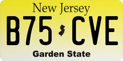 NJ license plate B75CVE