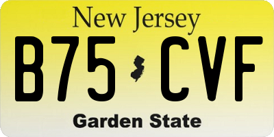 NJ license plate B75CVF