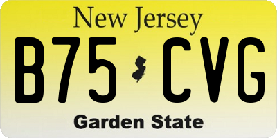 NJ license plate B75CVG