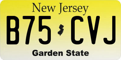 NJ license plate B75CVJ