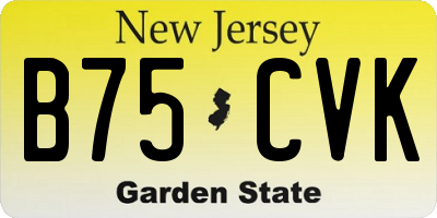 NJ license plate B75CVK
