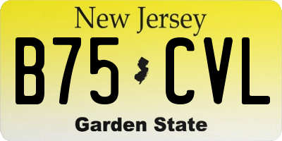 NJ license plate B75CVL