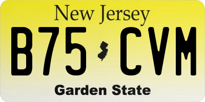 NJ license plate B75CVM