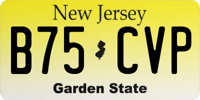 NJ license plate B75CVP