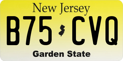 NJ license plate B75CVQ