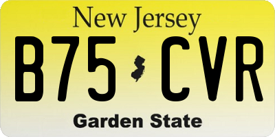 NJ license plate B75CVR