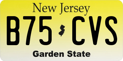 NJ license plate B75CVS