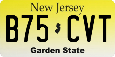 NJ license plate B75CVT