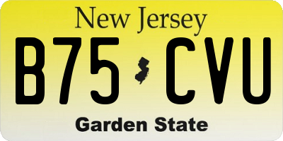 NJ license plate B75CVU