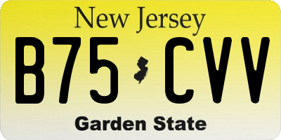 NJ license plate B75CVV