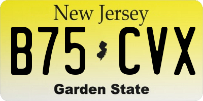 NJ license plate B75CVX