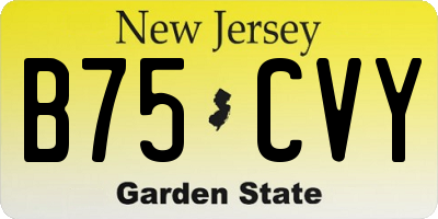 NJ license plate B75CVY