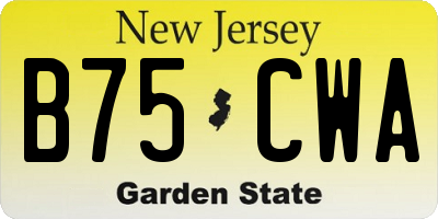 NJ license plate B75CWA