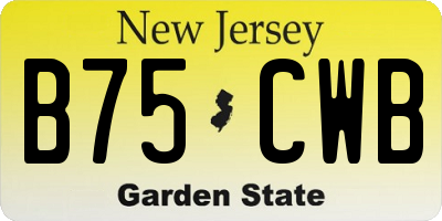 NJ license plate B75CWB