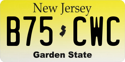 NJ license plate B75CWC