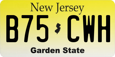 NJ license plate B75CWH