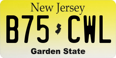NJ license plate B75CWL