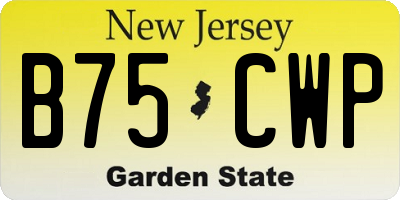 NJ license plate B75CWP