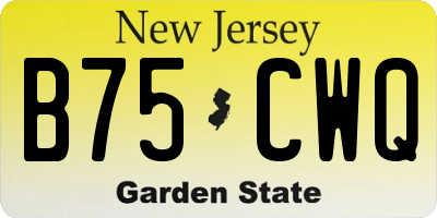 NJ license plate B75CWQ