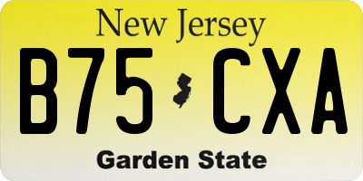 NJ license plate B75CXA