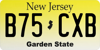 NJ license plate B75CXB
