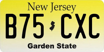 NJ license plate B75CXC